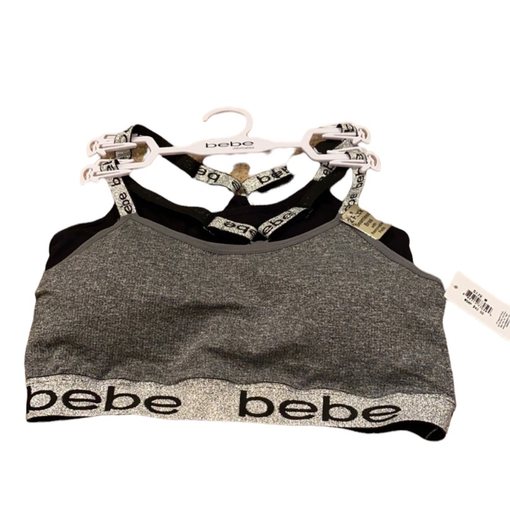 bebe Racer Back Sports Bra Set NWT